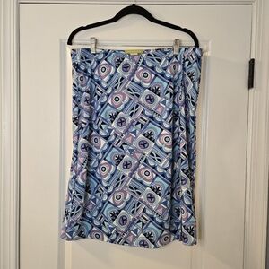 Sigrid Olsen Below Knee Multicolor Maxi Skirt Size L With Front Slit